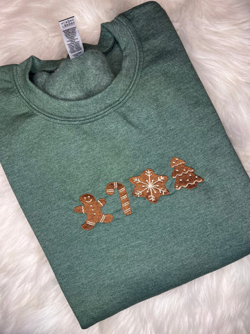 Gingerbread Cookies Embroidered Crewneck