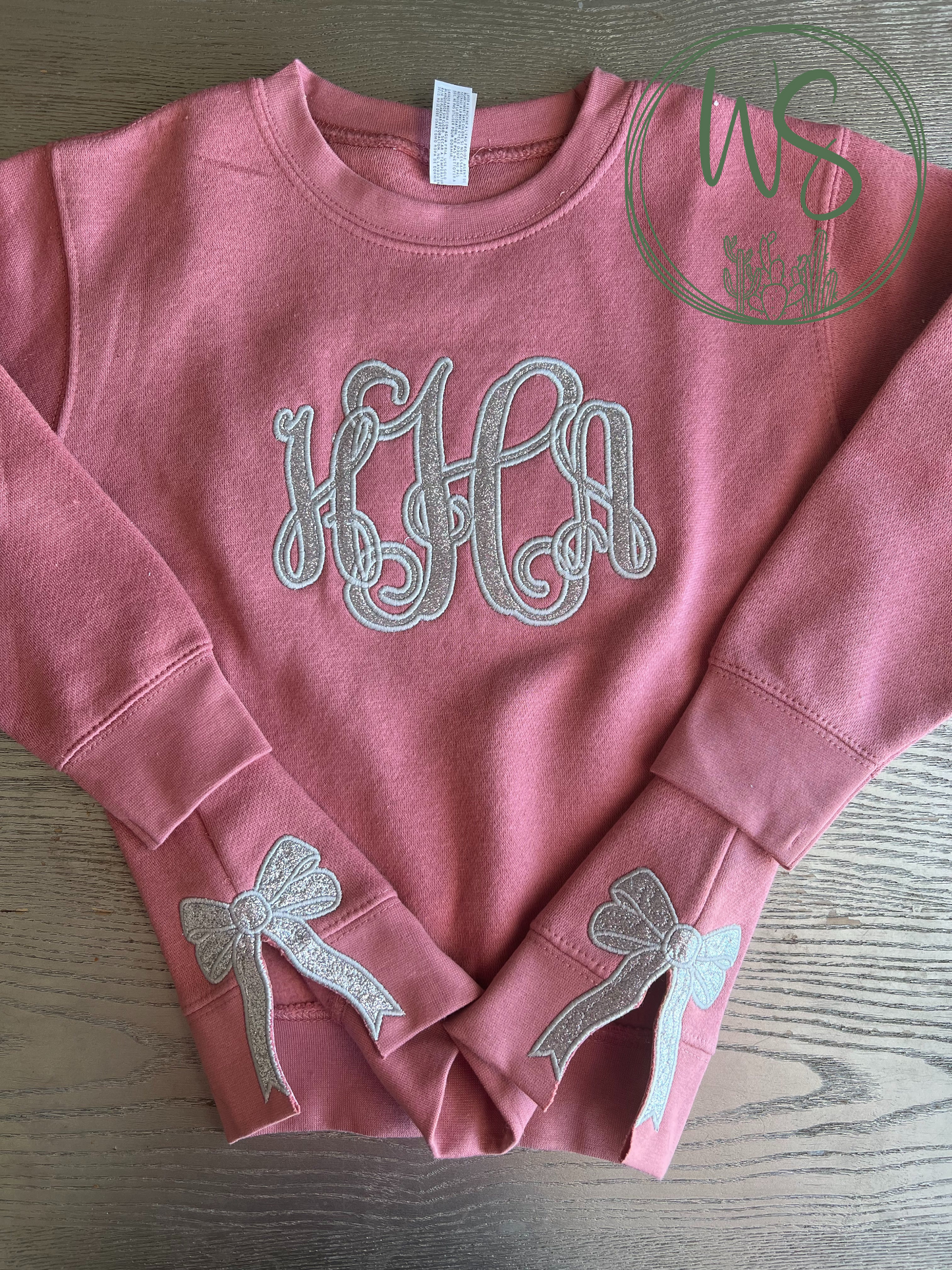 Monogram Sweatshirt with Side Bows